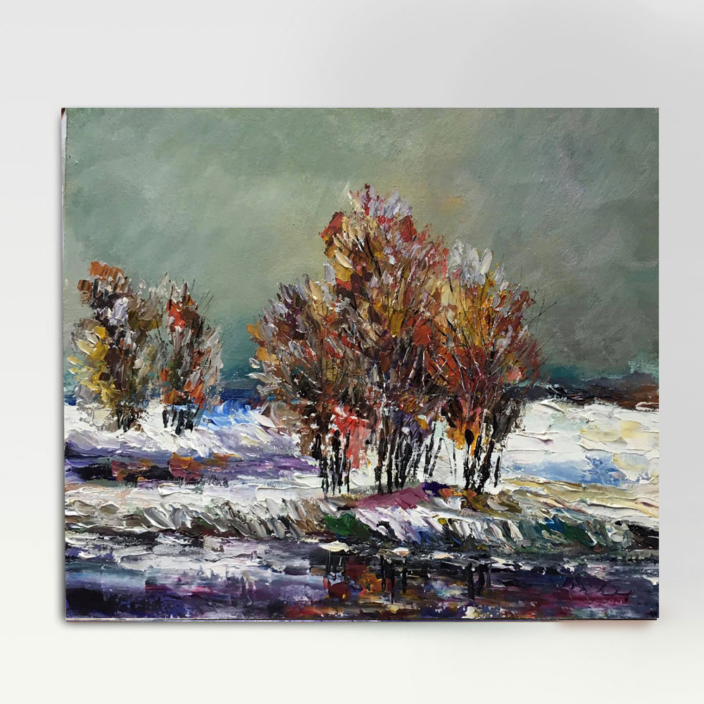 Winter Color Impressionist Oil Painting, 26x36cm