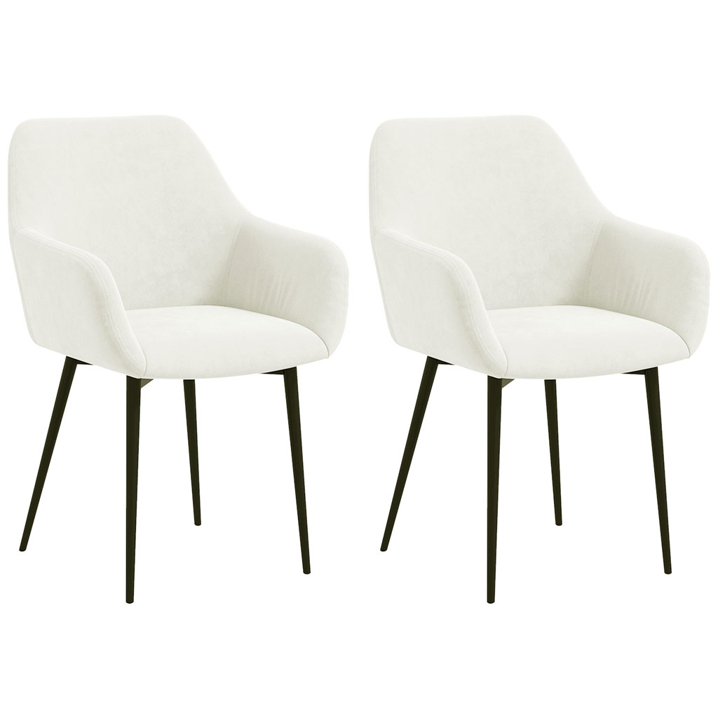DMTT Armrest Dining Chairs (Set of 2) – White