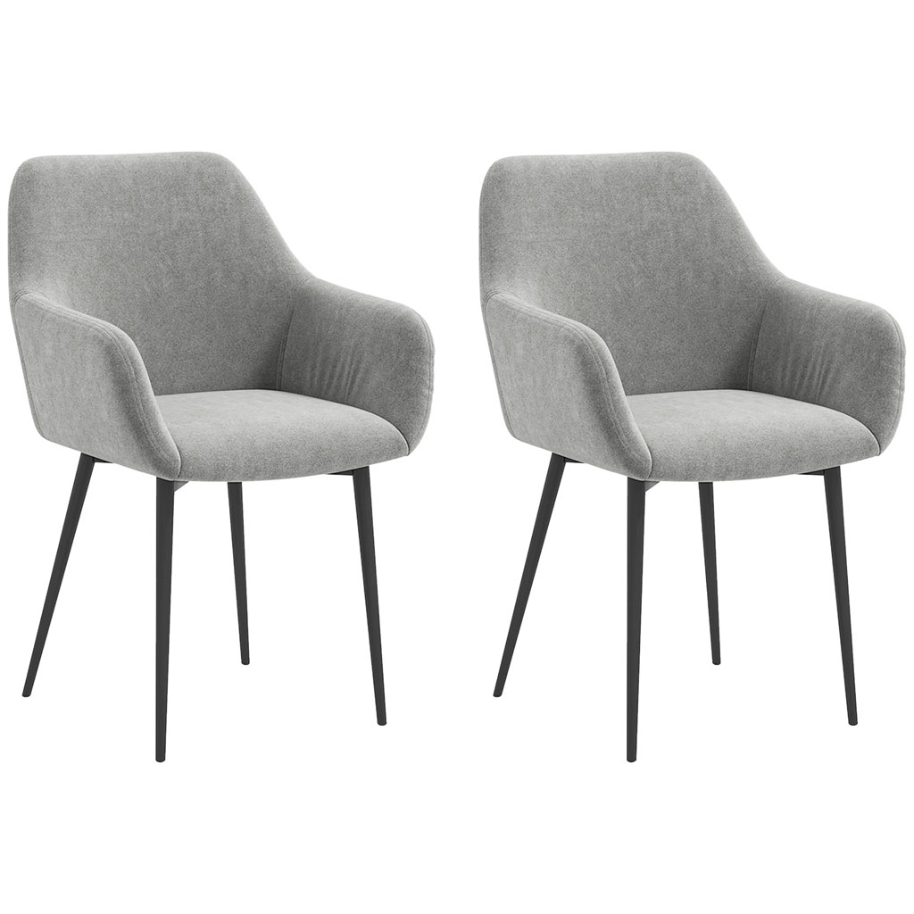 DMTT Armrest Dining Chairs (Set of 2) – Dark Grey