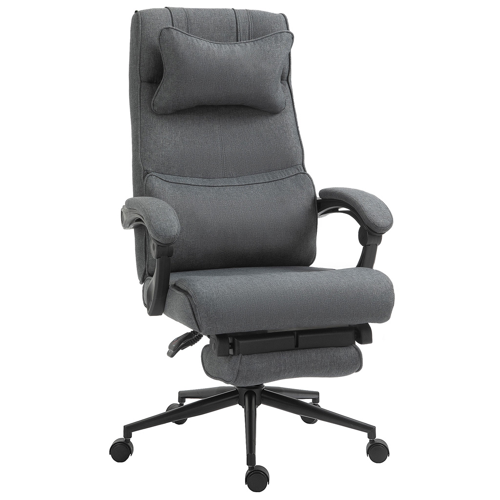 DMT Ergonomic Office Chair with Retractable Footrest, Black