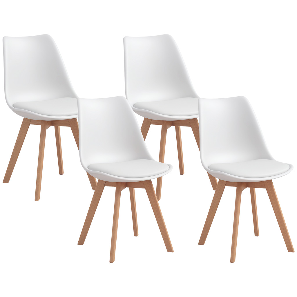 DMTT Modern Dining Chairs Set of 4, White