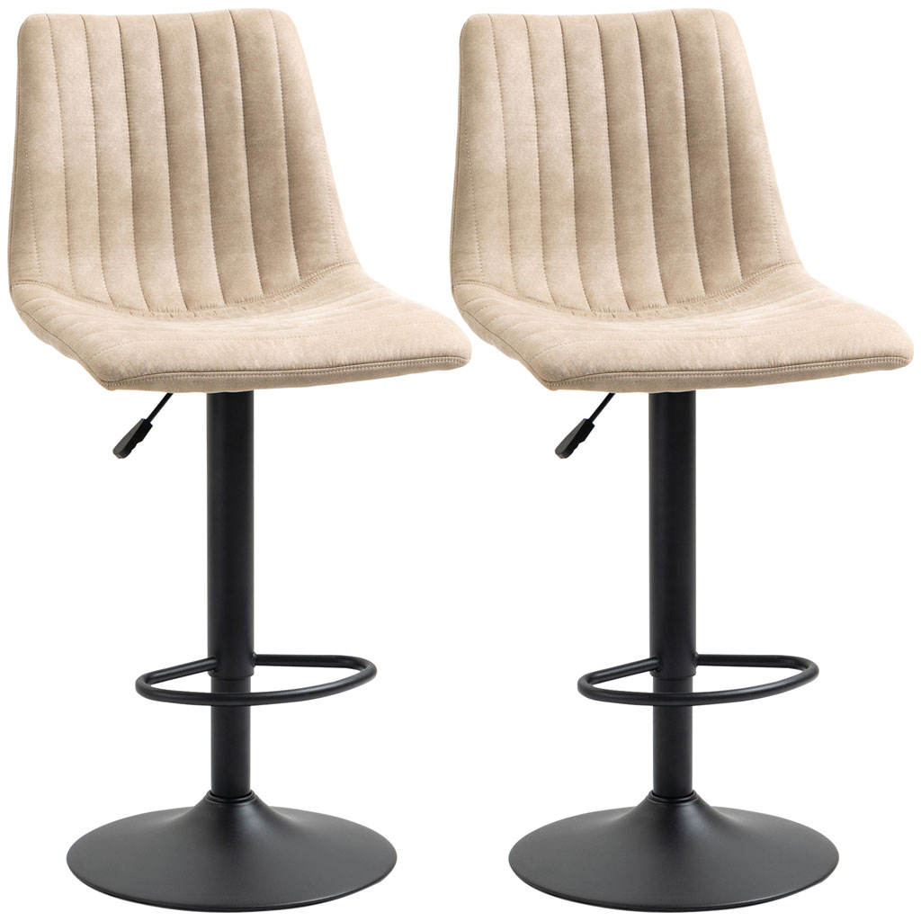 DMTT Cream Swivel Bar Stools, Set of 2