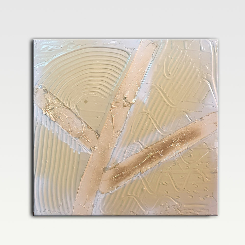 Serenity: Modern Abstract Painting, Hand-Painted Mixed Media, 40x40cm
