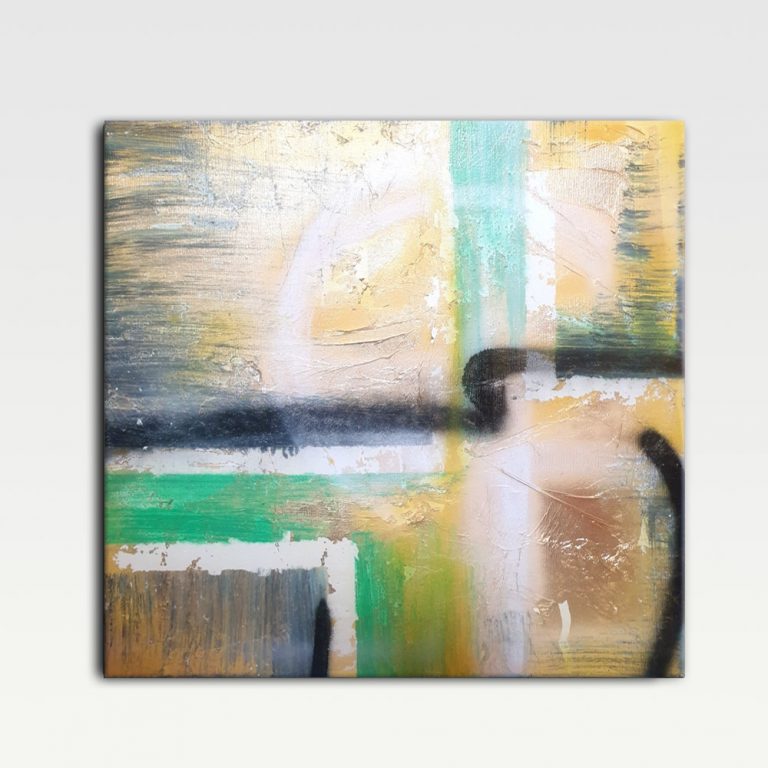 Deep Green Abstract Painting