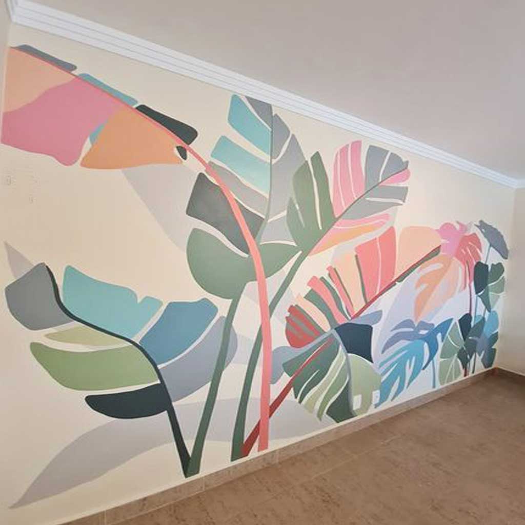 Lush Vegetation Wall Mural - Vibrant Tones