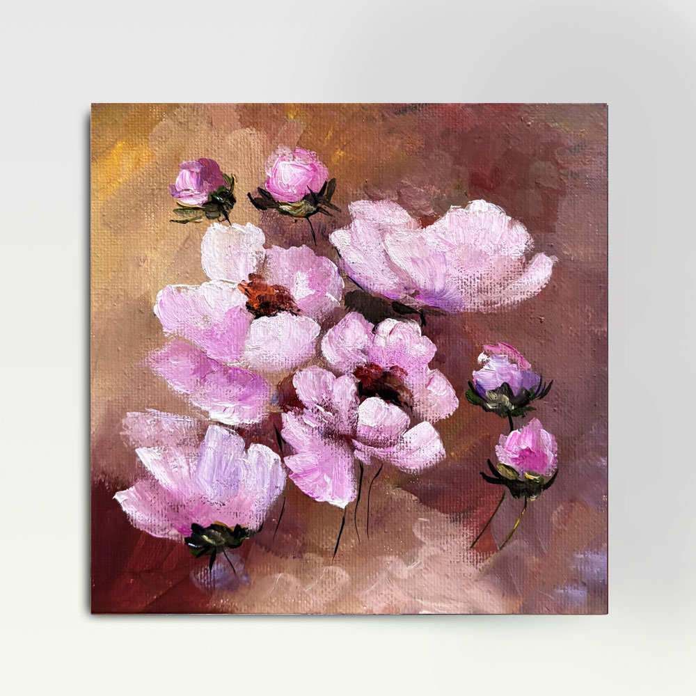 Bouquet Harmonies Impressionist Oil Painting, 20x20cm