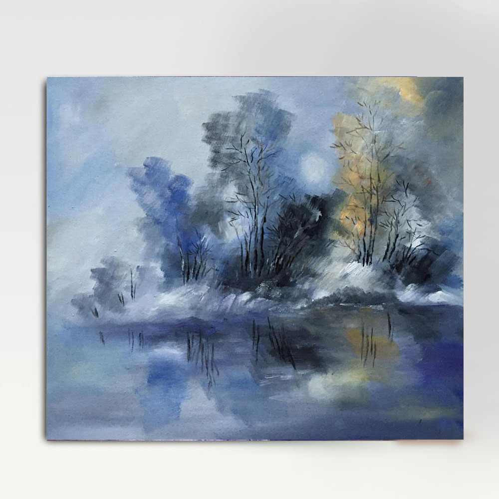 Winter Serenity Impressionist Oil Painting, 36x46cm