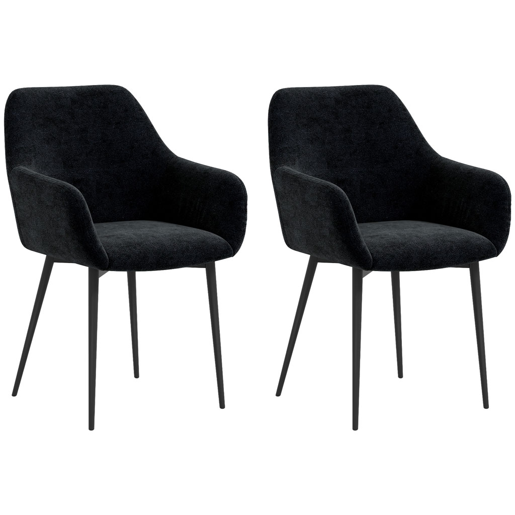 DMTT Armrest Dining Chairs (Set of 2) – Black